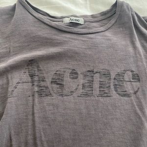 ACNE 👽 distressed color gray short sleeve soft tee